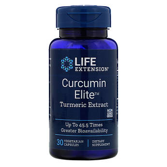 Біодоступний Куркумін 500 мг Elite Life Extension Turmeric Extract 30 рослинних капсул