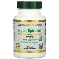 Вітаміни і мінерали California Gold Nutrition Organic Spirulina (60 таблеток.)