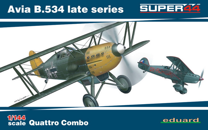 Пластикова модель 1/144 Eduard 4452 Чехословацький винищувач Avia B.534 late series Quattro Combo