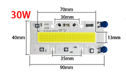 №51 COB LEd 30w 220v 90х40 (70х12) мм. Smart IC 30w 6000K Светодиод 30w матрица 30 ватт с драйвером на борту