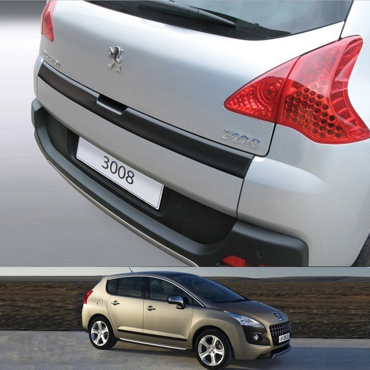 Пластикова захисна накладка на задній бампер для Peugeot 3008 2008-2016