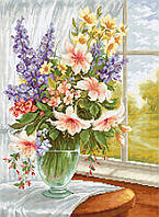 "Квіти біля вікна" Luca-S. Набір для вишивання хрестом (BU4015)