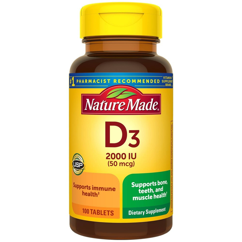 Nature Made Vitamin D3, 2000 IU, вітамін D3  (50 мкг) 100 табл