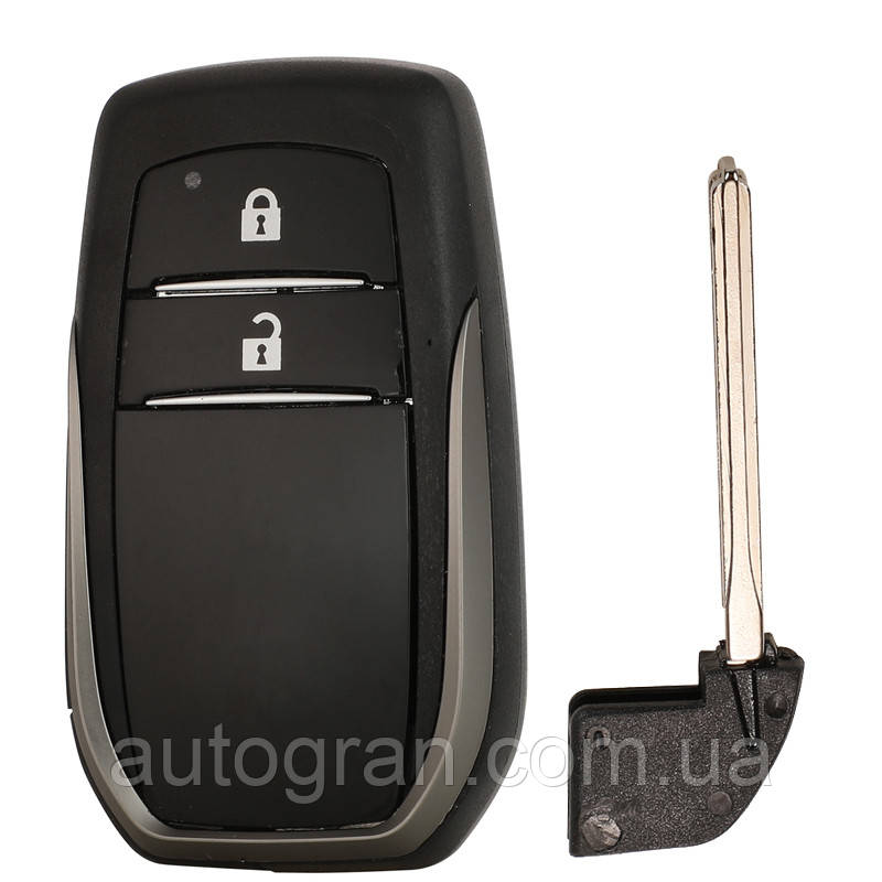 Корпус смарт ключа Toyota Avensis Auris CHR Corolla Camry Land Cruiser Highlander 2 кнопки, фото 1