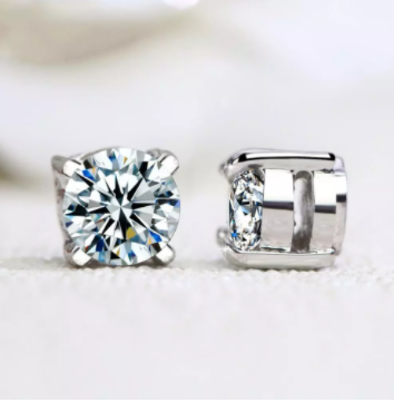 Магнітна сережка без проколювання з кристалом СТАЛЬ 316L 8 мм 1 шт., фото 1