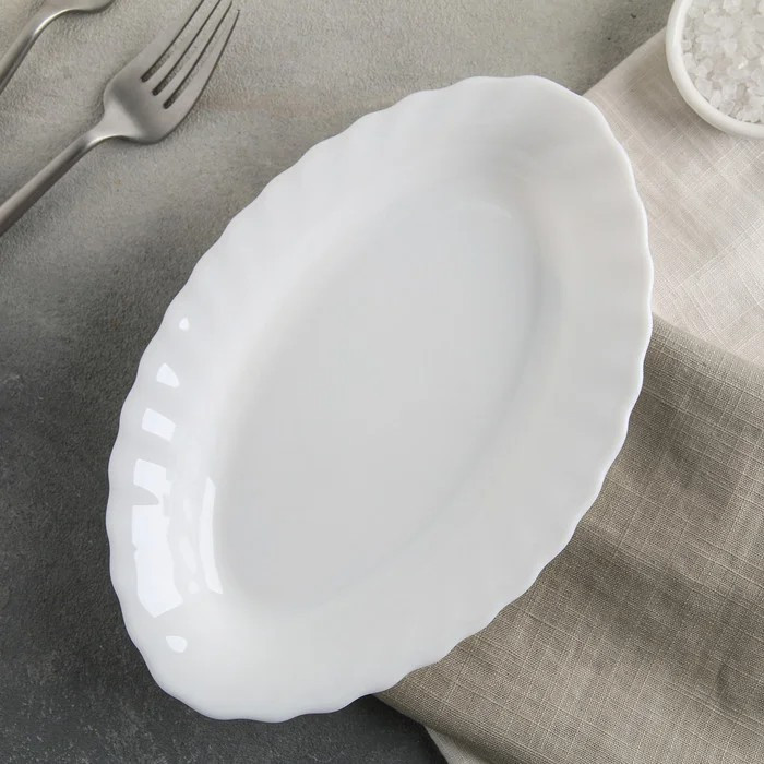 Оселедниця біла склокерамічна Luminarc Trianon 220 * 140 мм (D6885)
