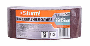 Шліфувальна стрічка шліфувальна стрічка (75х457мм, Р100, 10шт) Sturm 9010-B75x457-100