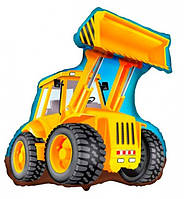 Куля фігурна жовта Екскаватор, фольгована надувна кулька 80х86 см Flexmetal Іспанія