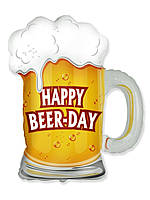 Фольгована куля-фігура Кружка пива, велика фігурна кулька 71 см Flexmetal Іспанія