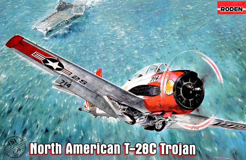 North American T-28C Trojan. Модель-копія в масштабі 1/48. RODEN 451