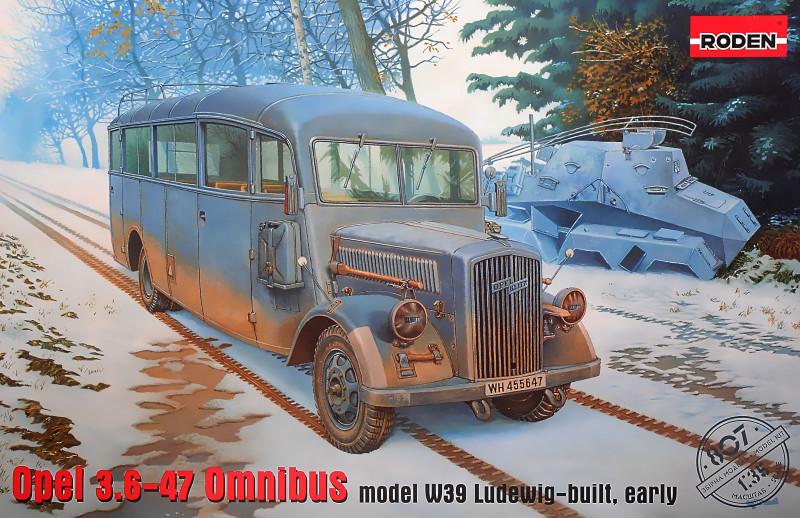 Opel Blitz 3.6 – 47 Omnibus W39 Ludewig (Essen). Збірна модель німецького автобуса в масштабі 1/35. RODEN 807