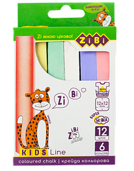 Крейда кольорова 12шт ZB.6703-99 квадратна картонна коробка KIDS Line (1/112)