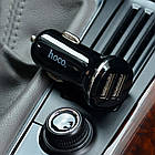 Автомобільний зарядний пристрій 2 USB Hoco Z12 Black (2.4A), фото 6