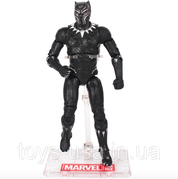 Фігурка Marvel Чорна Пантера з тримачем, Месники, 18 см — Black Panther, Avengers