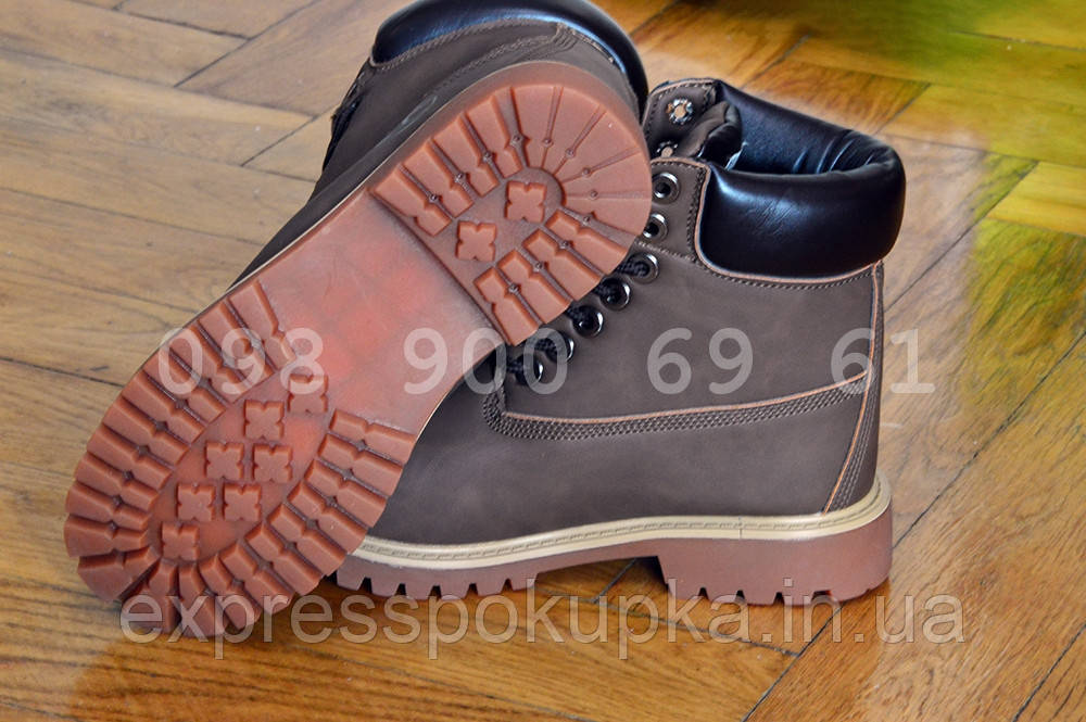Мужские Зимние ботинки Timberland с Мехом Коричневые | (3 цвета) 45 - фото 6 - id-p1270213999
