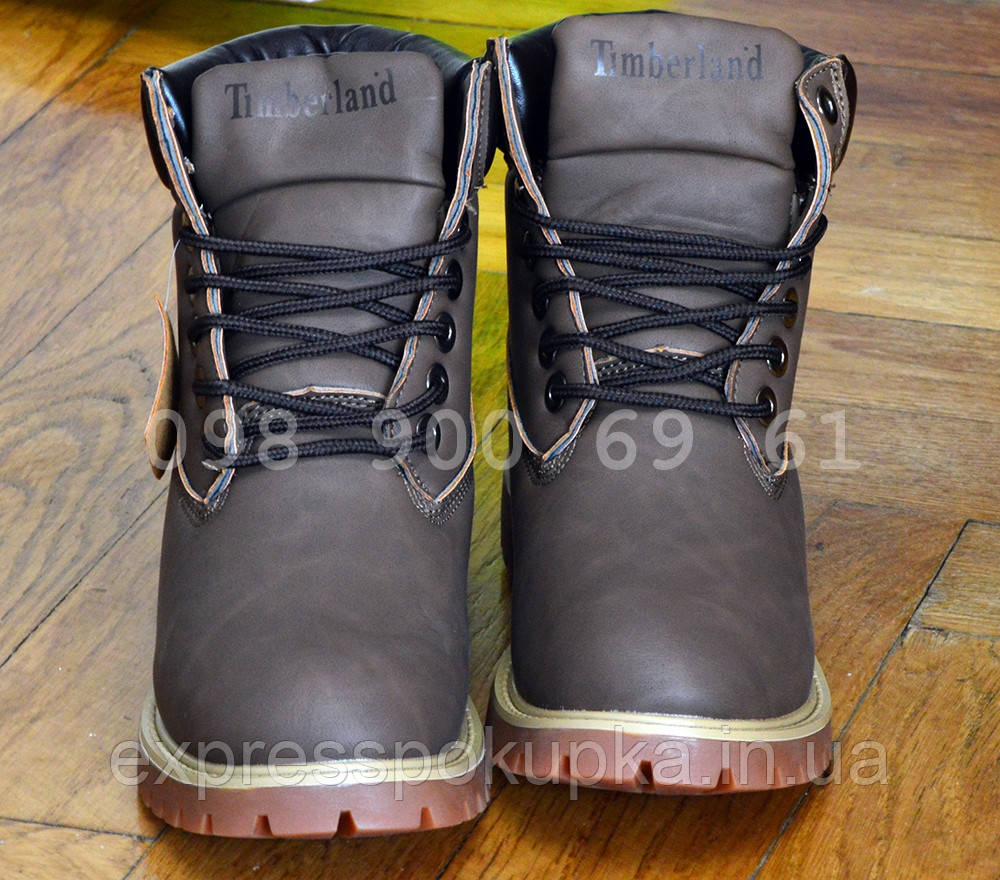 Мужские Зимние ботинки Timberland с Мехом Коричневые | (3 цвета) 45 - фото 2 - id-p1270213999