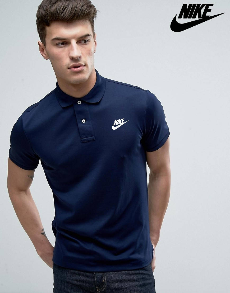 

Футболка Поло Nike | Тёмно синяя тенниска Найк