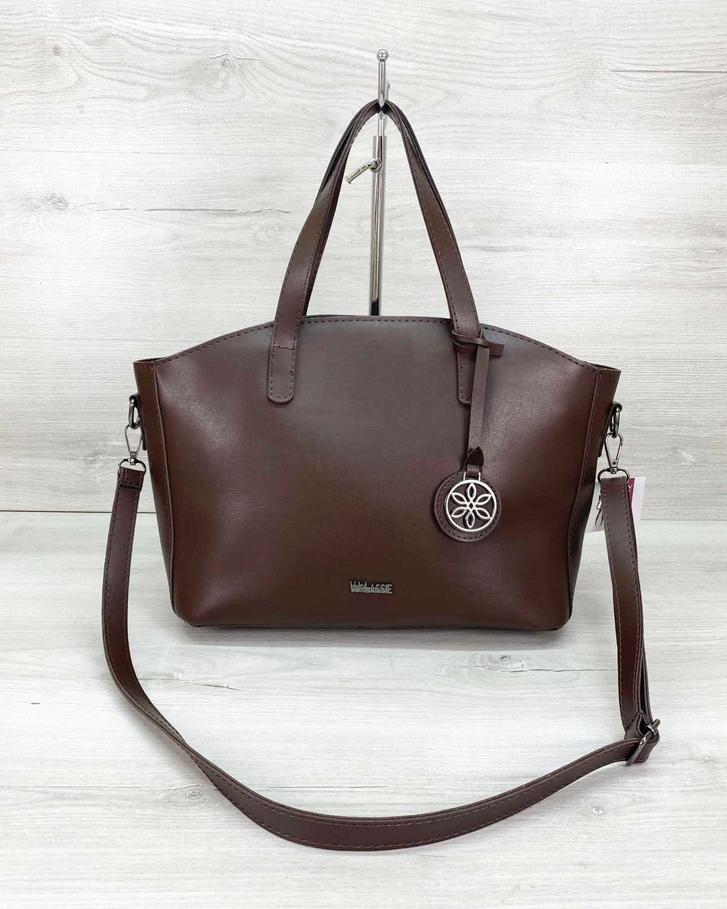 Жіноча сумка «Сью» шоколадного кольору