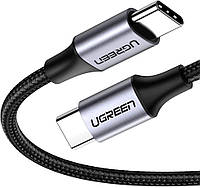 Кабель зарядный Ugreen USB 2.0 Type-C to Type-C PD QC 4.0 с нейлоновой оплеткой 2М (US261)