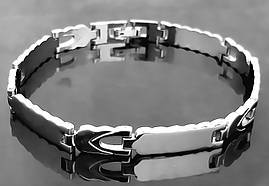 Браслет Аthena зі сталі. Родій. Довжина: 20,5 см. Ширина: 7 мм.