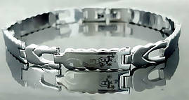 Браслет Аthena зі сталі. Родій. Довжина: 20 см. Ширина: 7 мм.