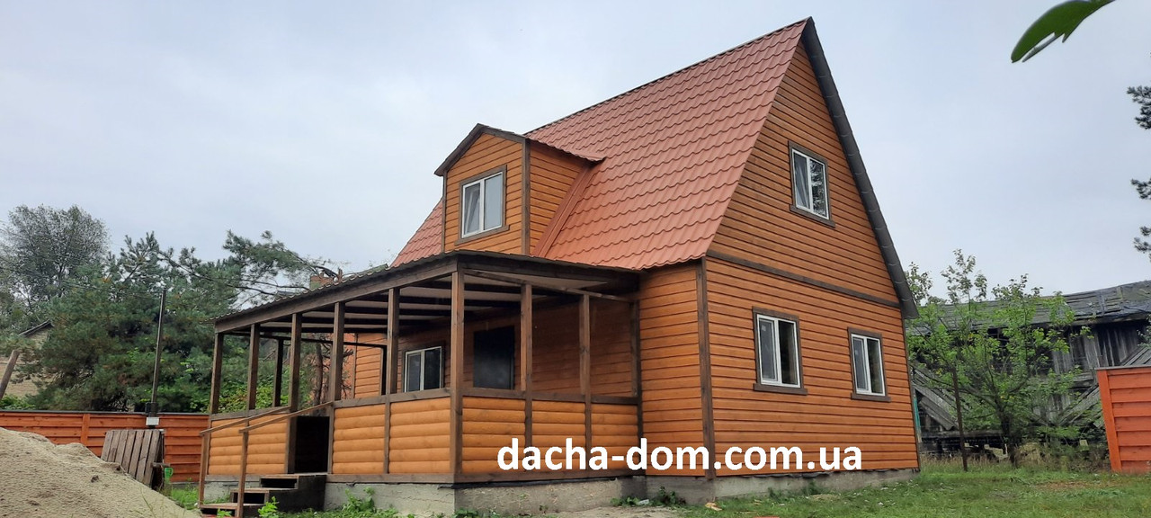 Дачний будинок 6*8м двоповерховий з терасою 6м*3м