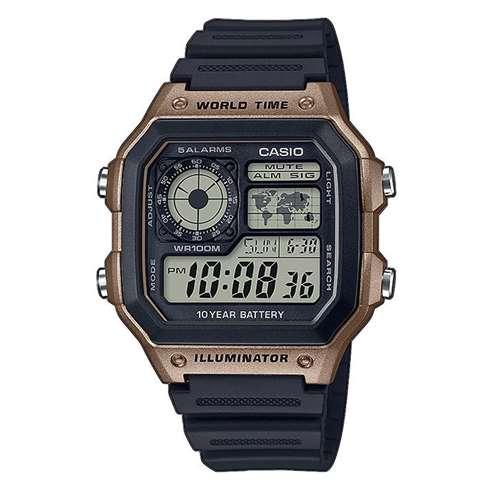 Стильні електронні наручні годинники Casio оригінал Японія Collection AE-1200WH-5AVEF з полімерним ремінцем