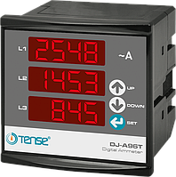 Амперметр   щитової цифровий 3 фази з трьома дисплеями 96x96 врізний