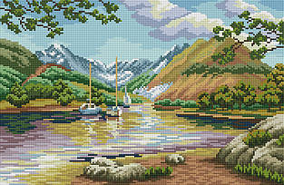 Набір алмазной мозаїки NKF Озеро в горах F0250