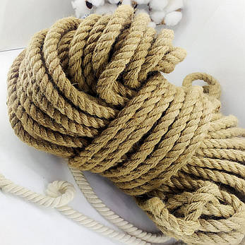 Джутовий декоративний канат, мотузка для блокхаус 14 мм 50 м, фото 2