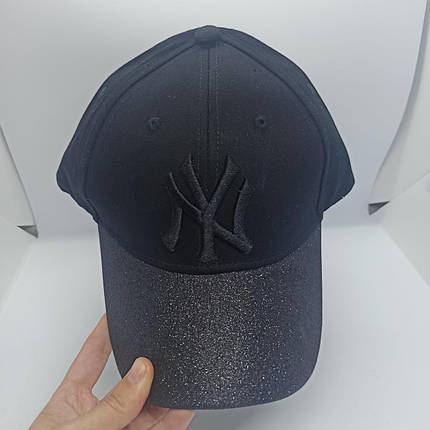 Кепка Бейсболка New York Yankees NY MLB Нью-Йорк Янкіз з Блискучим Козирком Чорна, фото 1