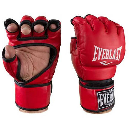 Рукавички єдиноборств червоні Everlast MMA 364 DX розмір S, фото 2
