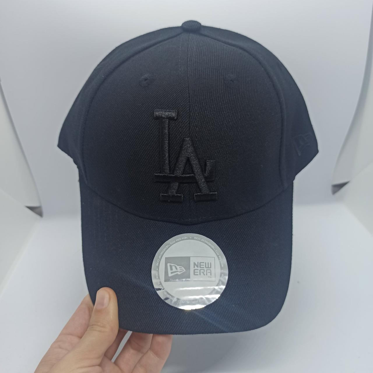 Кепка Бейсболка LA MLB чорна з чорним лого