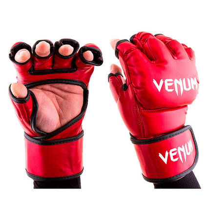 Рукавички єдиноборств червоні Venum MMA, DX364, розмір S, фото 2