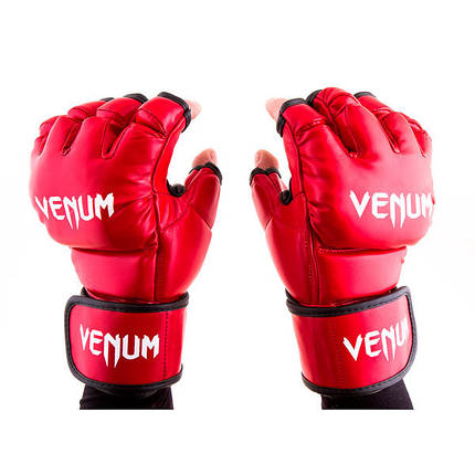 Рукавички єдиноборств червоні Venum MMA, DX364, розмір S, фото 2