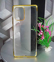 Силиконовый чехол для Samsung Galaxy A91 / М80S / S10 Lite прозрачный с золотом