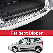 Захисна накладка на задній бампер для Peugeot Bipper 2007-2014 /нерж.сталь/