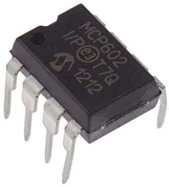 MCP602-I/P, 2-х канальний ОУ з однополярним живленням, 2.7 В...5.5, DIP-8