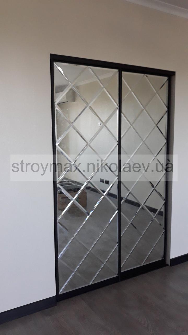 Купить Зеркальное панно для шкафа-купе 600х2250 серебро фацет 10 мм ...