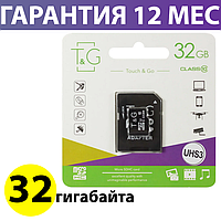 Карта пам'яті для телефону micro SD, 32 Гб, клас 10 UHS-3, T&G, SD адаптер (TG-32GBSD10U3-01)