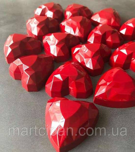 No 545 Серце грановане полікарбонатна форма для шоколаду 21 цукерок, фото 1