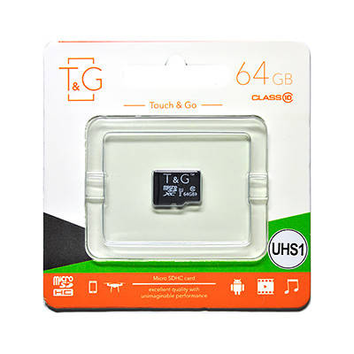 Карта пам'яті для телефону micro SD, 64 Гб, клас 10 UHS-I, T&G (TG-64GBSDCL10-00), фото 2
