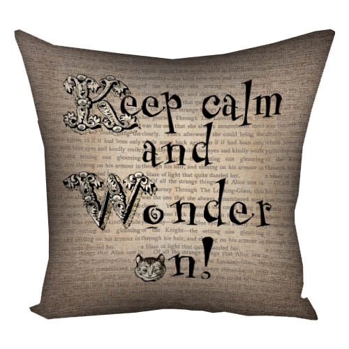 Подушка габардинова з принтом Keep calm and Wonder on! 40x40 (4P_WON013)