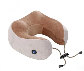 Масажна подушка з пам'яттю і вібрацією U-Shaped Massage Pillow ZX-1902 Бежева (KG-186)