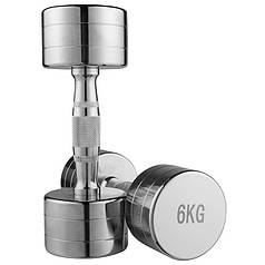 Фітнес гантель хромована на 6 кг 1 шт