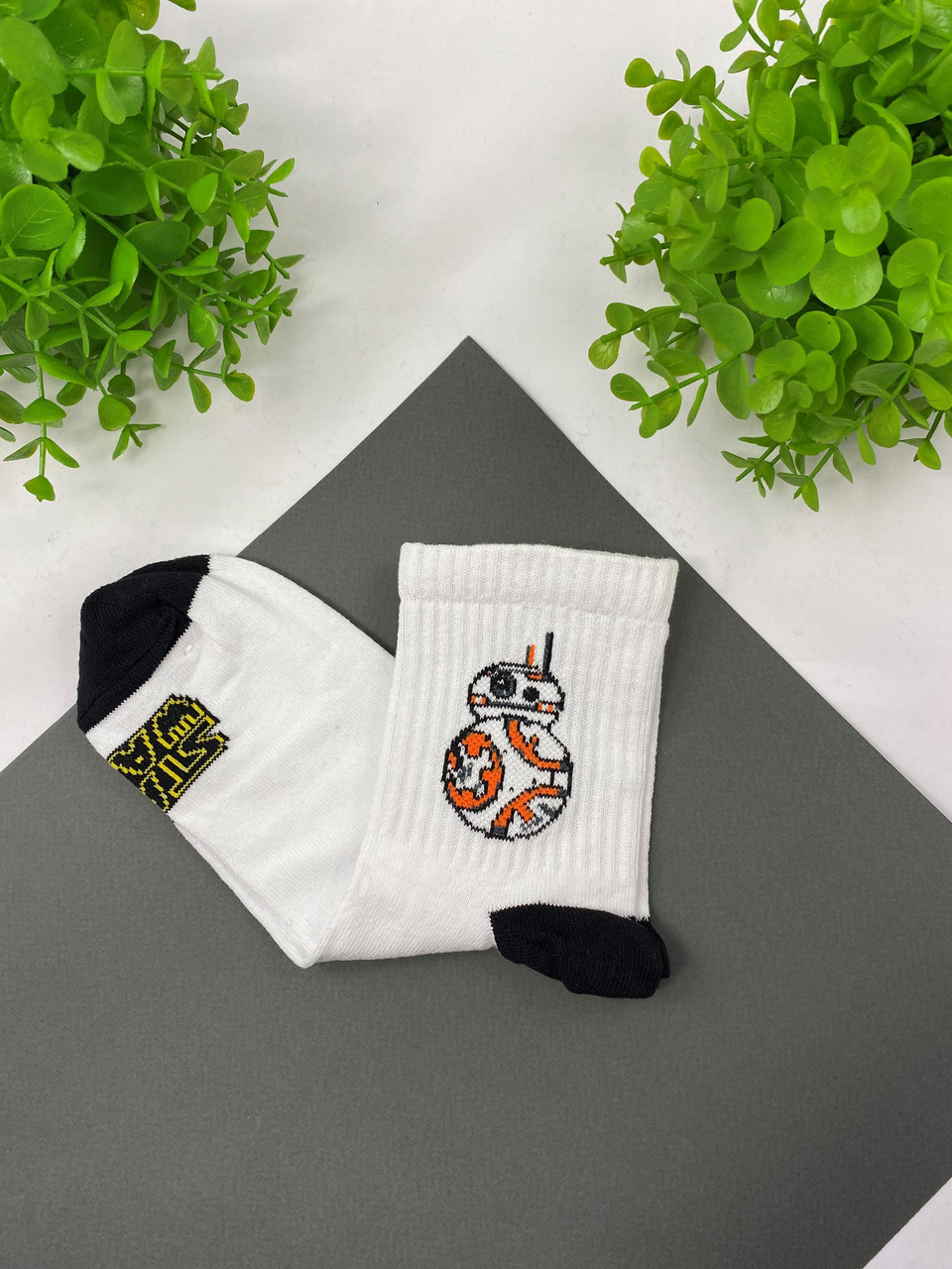 Шкарпетки білі з принтом "Star Wars BB-8"