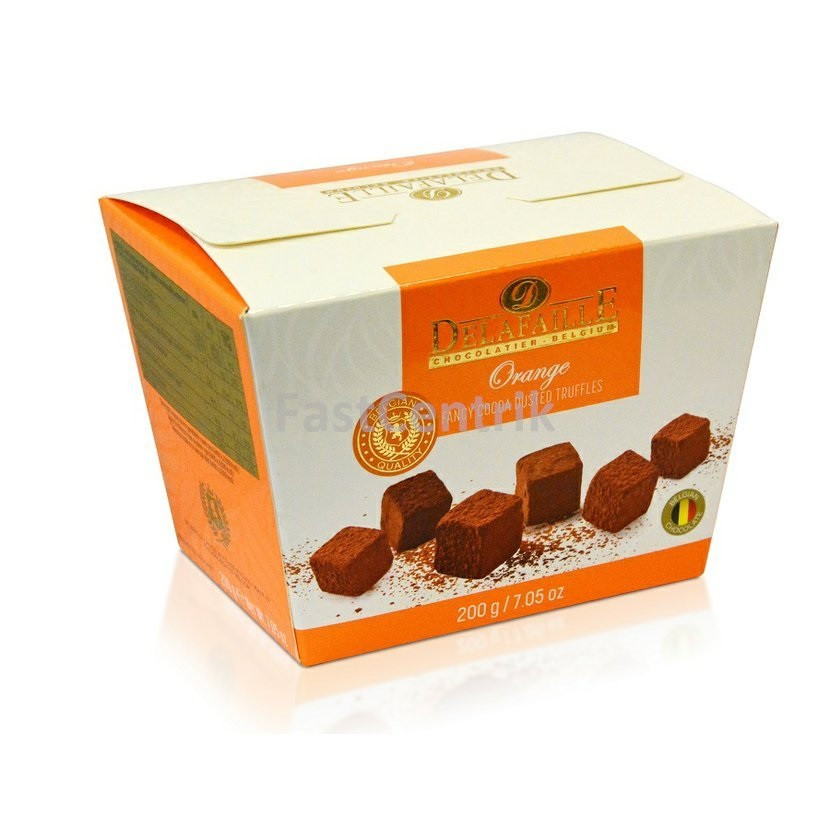 Цукерки трюфелі Delafaille Orange Апельсин 200 г Бельгія