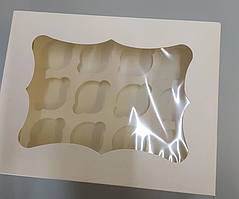 Коробка для кексів на 12 (330*255*110)(віконечко)