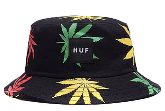 Панама HUF Black Unisex Onesize Panama Hat With Cannabis Leafs - PF1111A1