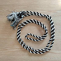 Пояс до вишиванки чорно-білий 160 см